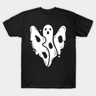 Scary Ghost Says Boo With His Body on Halloween T-Shirt